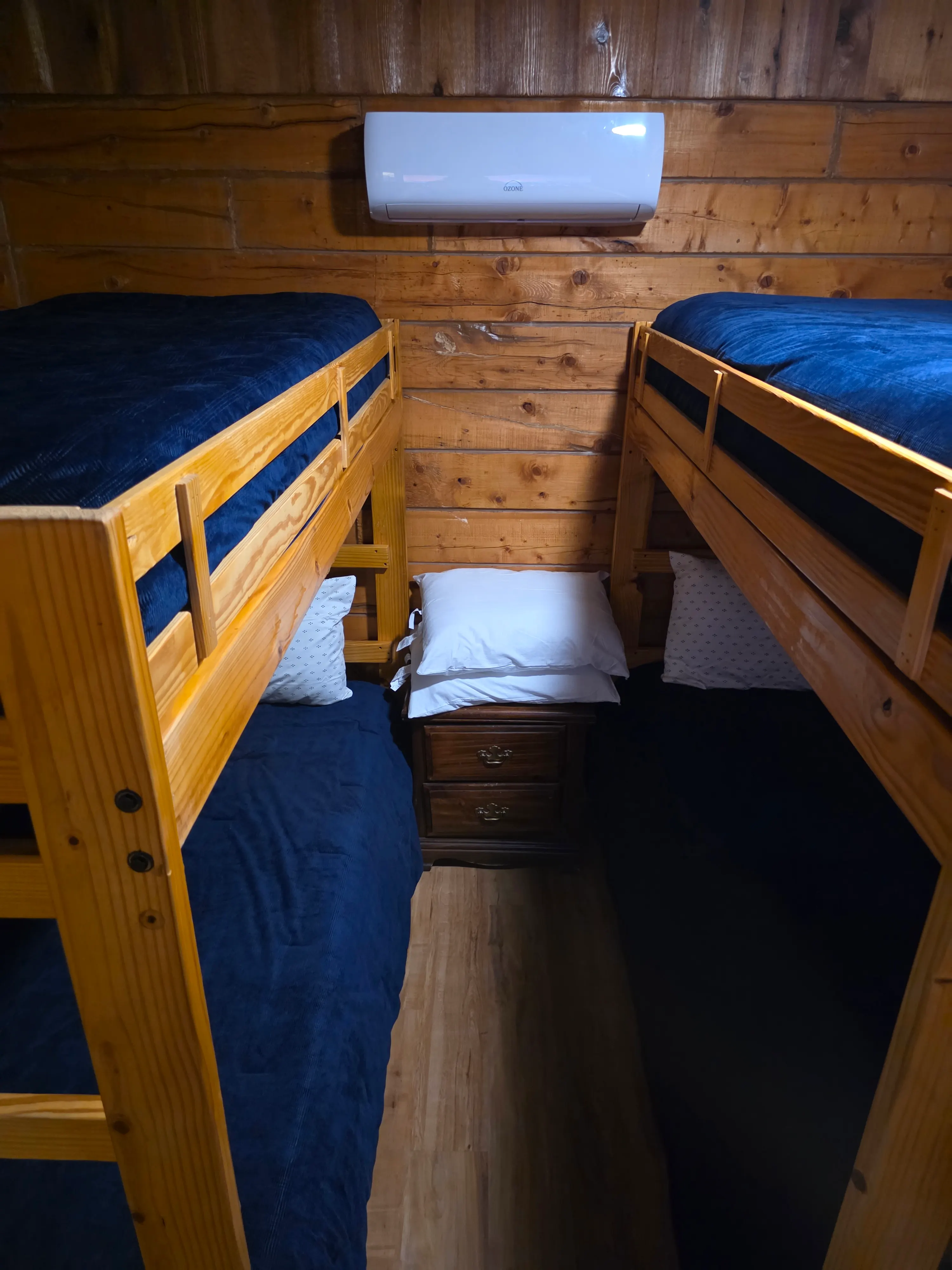 two bunk beds, mini split