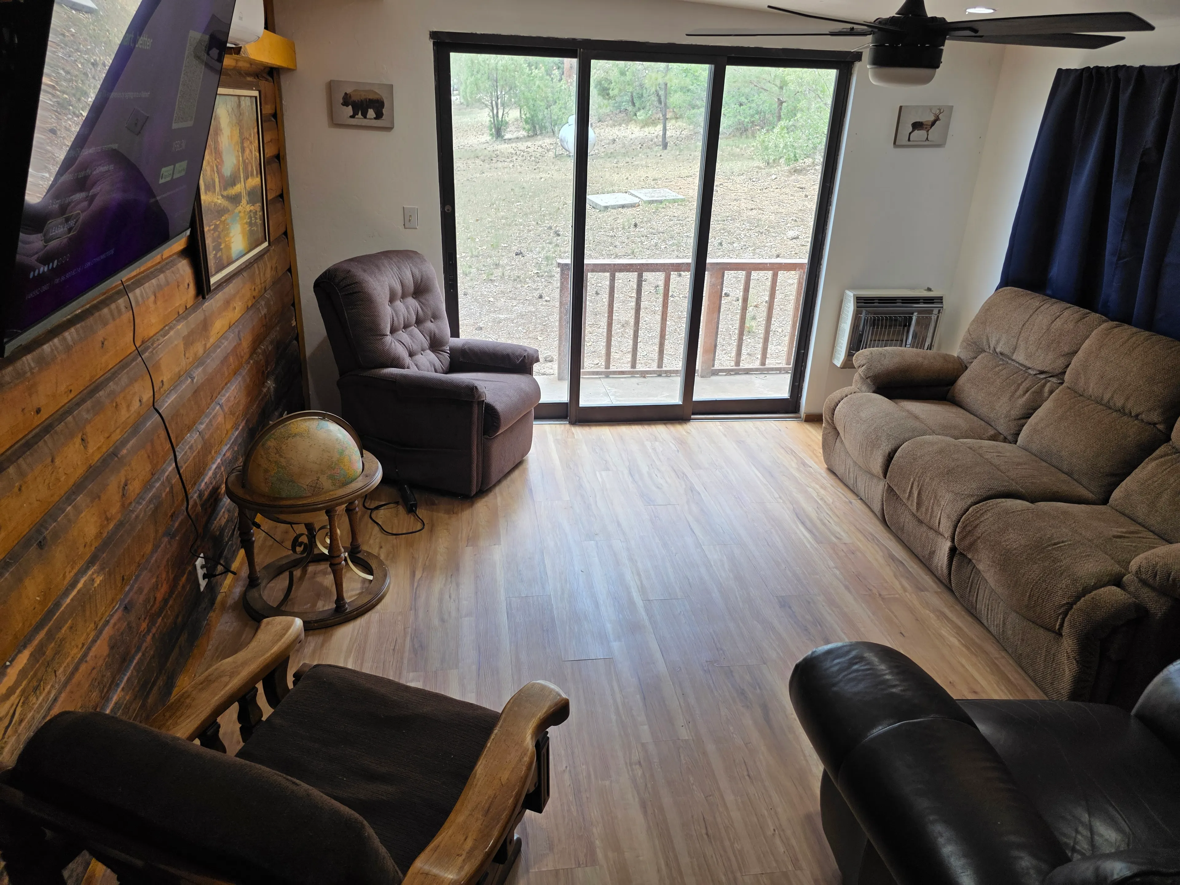 living room, sliding door view