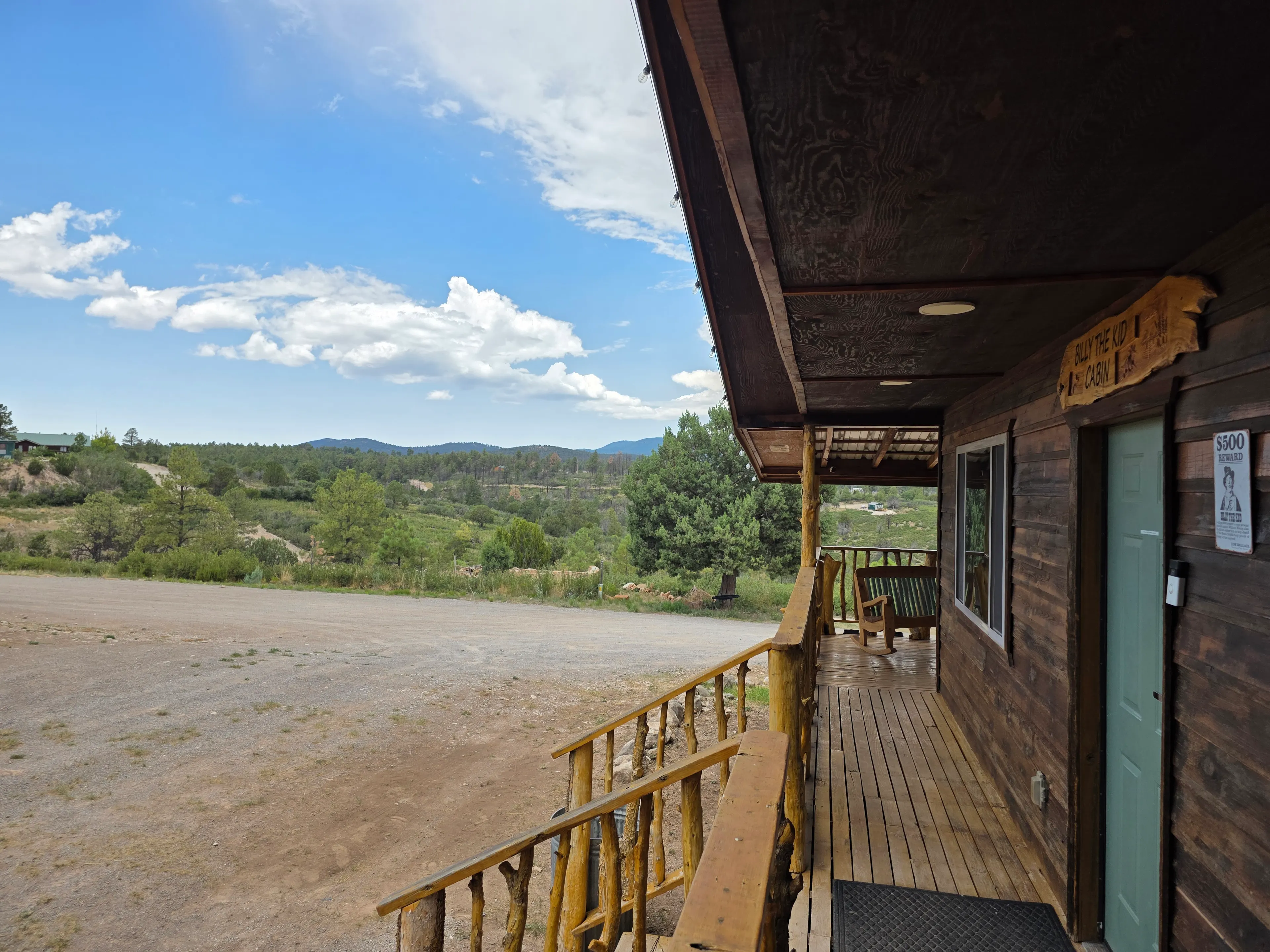 porch with mountain valley view