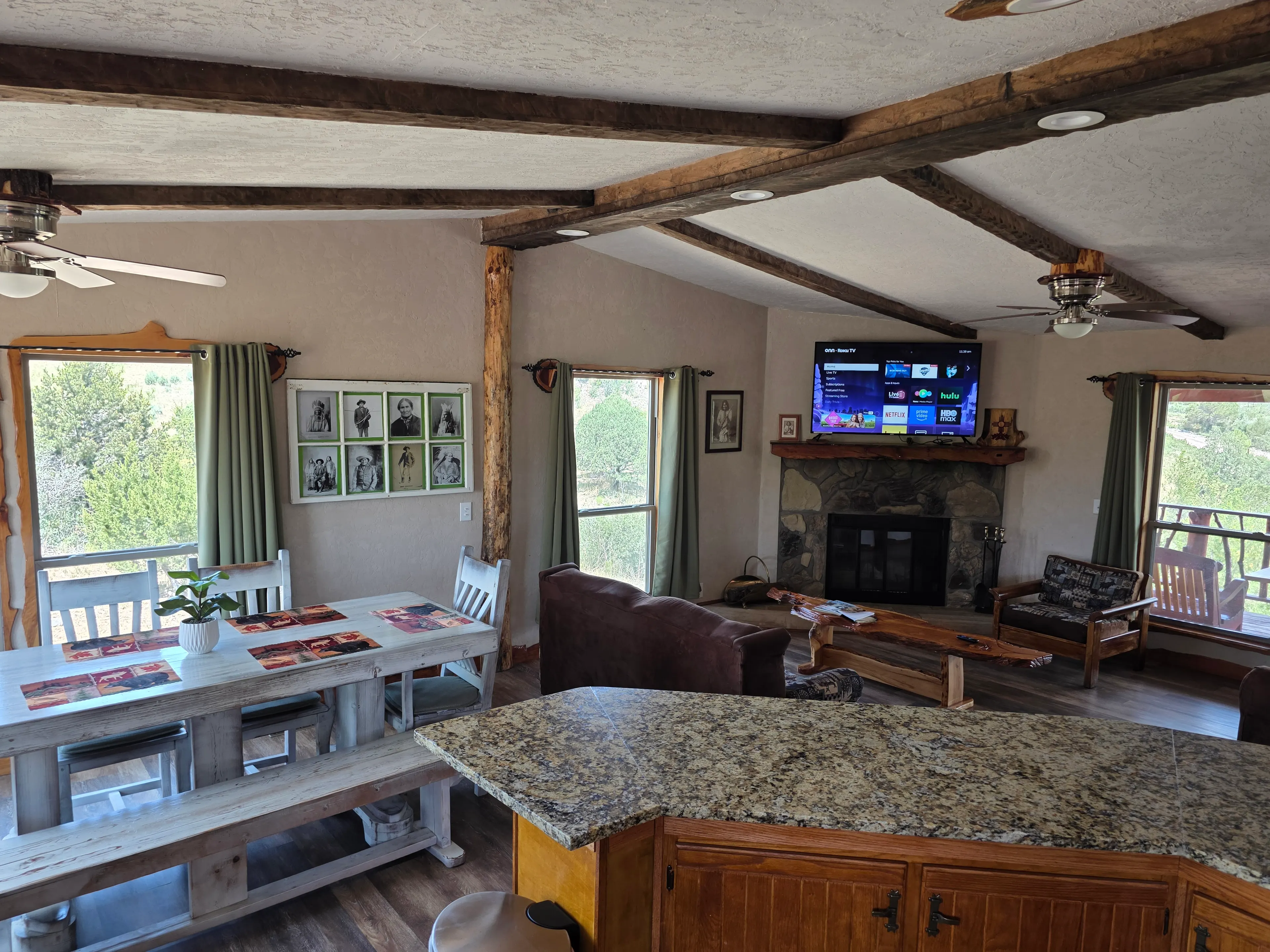 Dining and living from kitchen