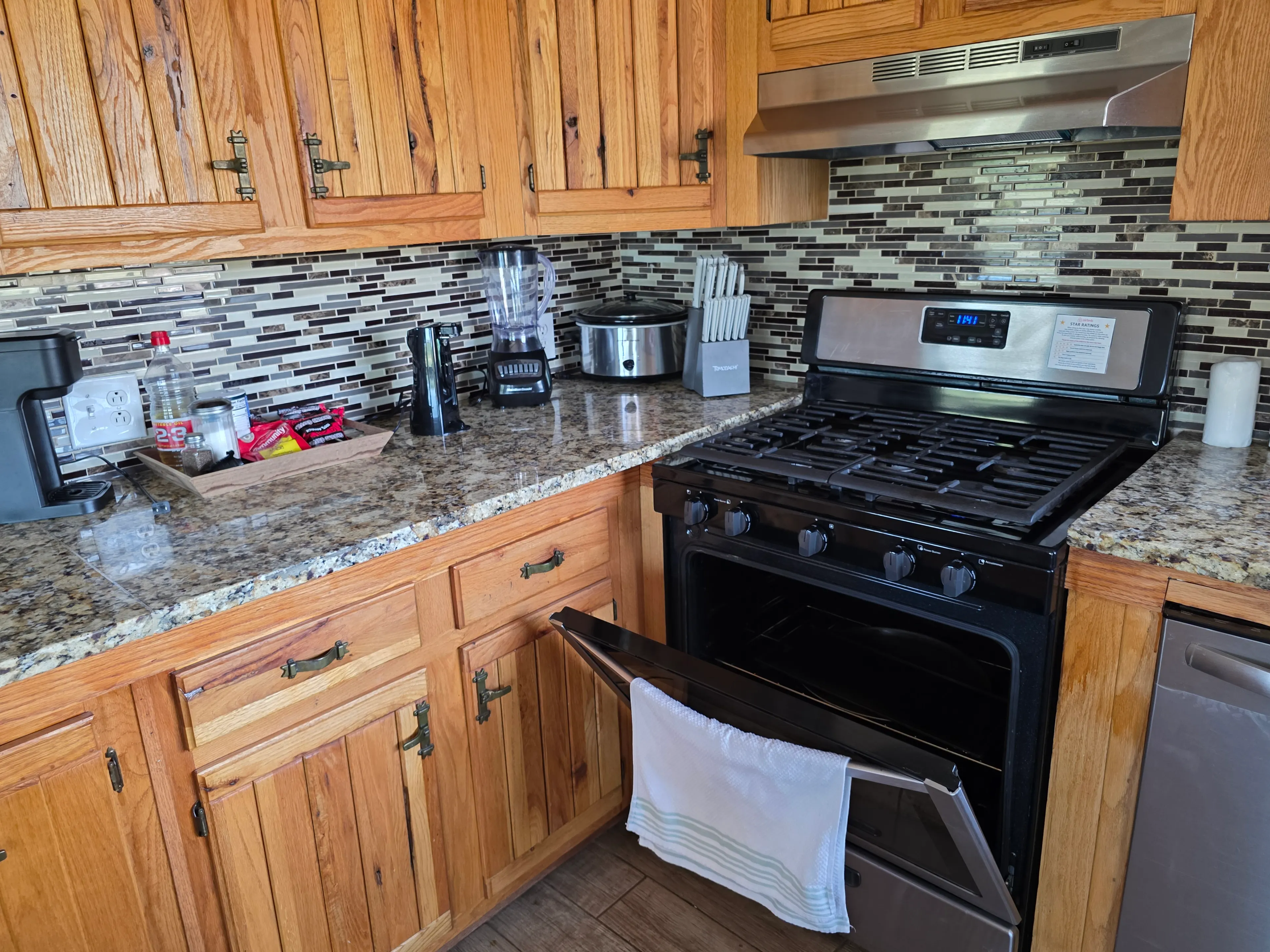 Gas range and small appliances