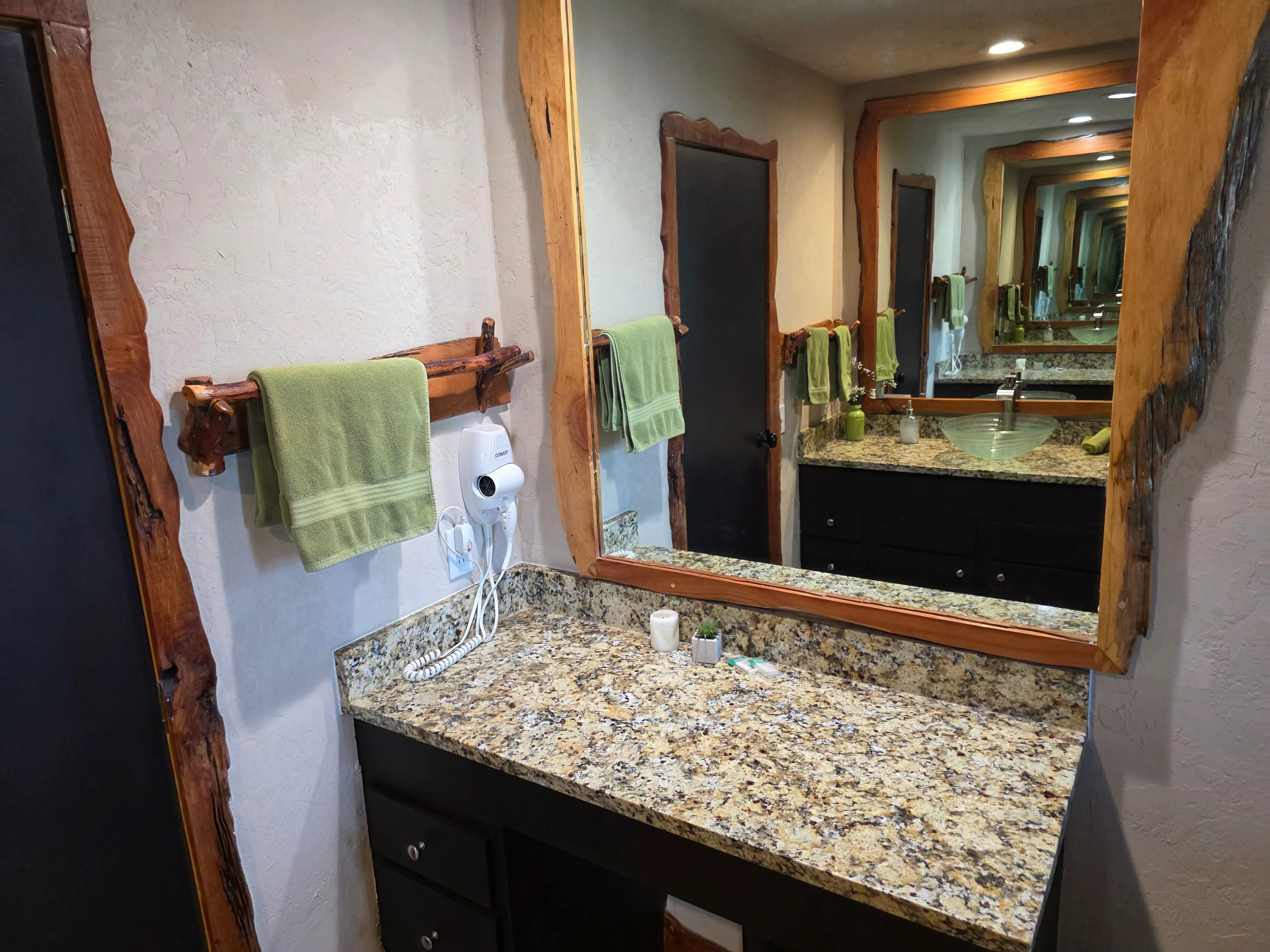 second vanity with hair dryer