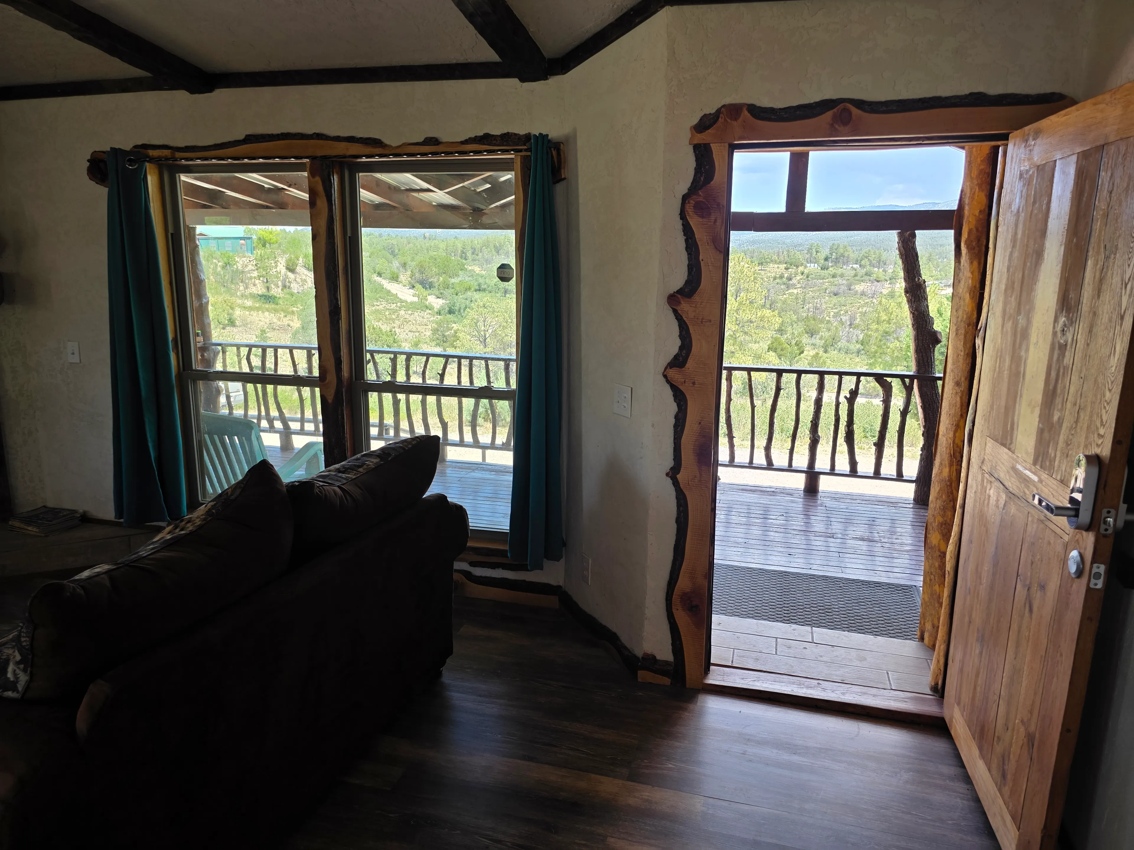 Open door to deck, views