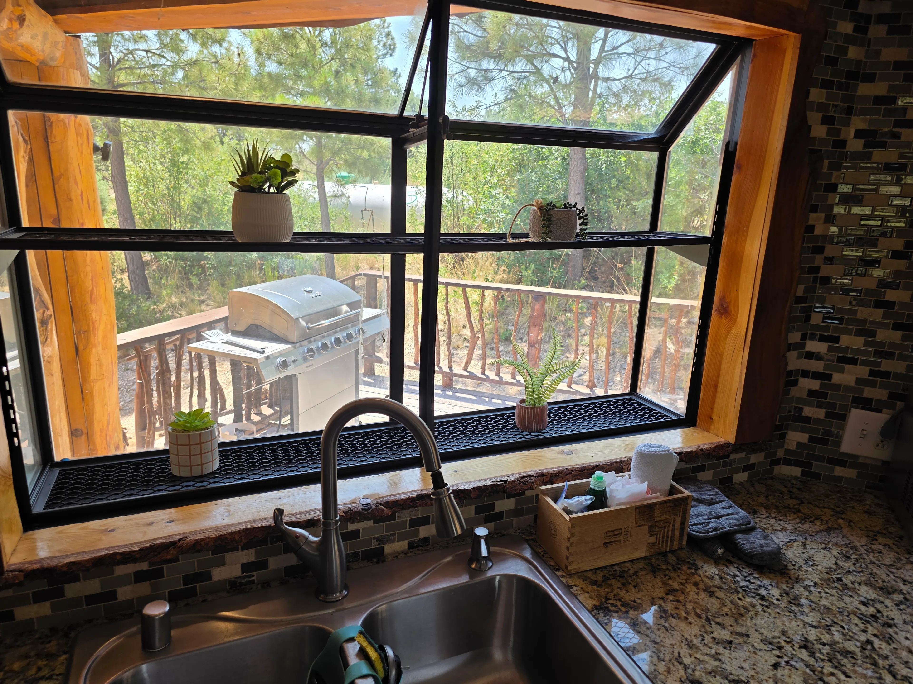 Garden window over kitchen sink