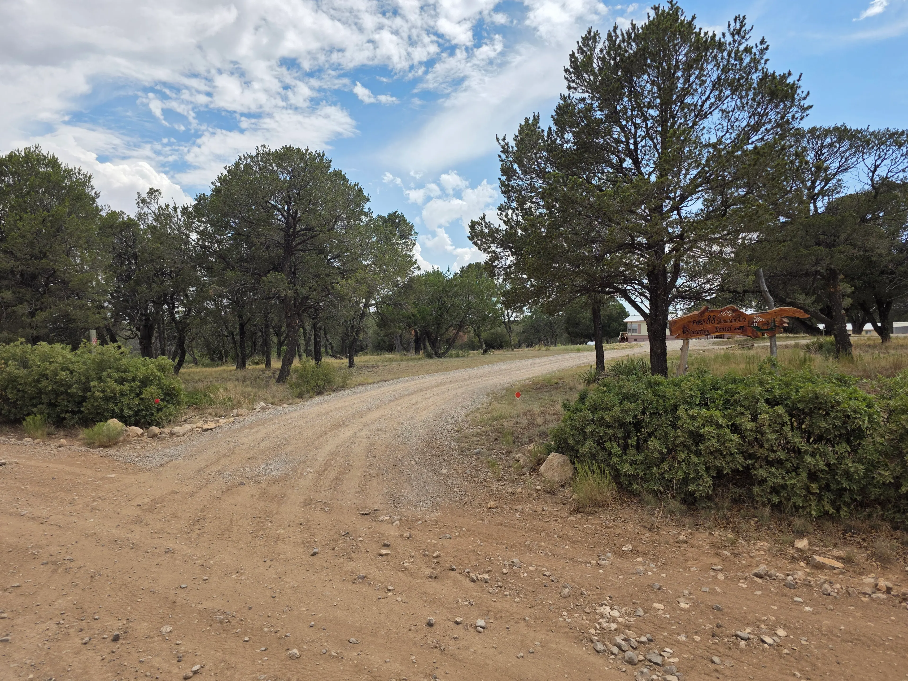 Driveway entrance with name sign