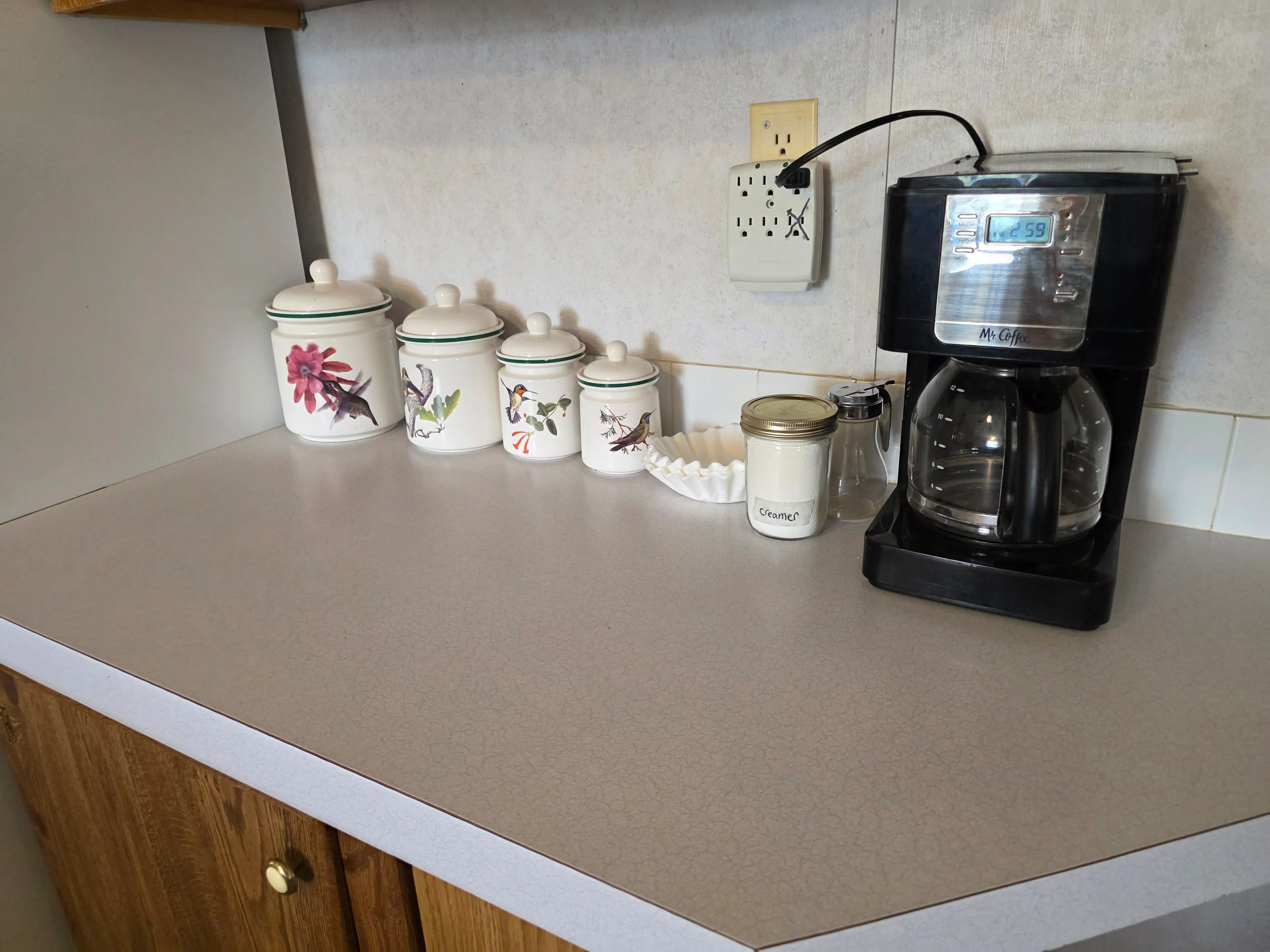 Mr. Coffee maker and canisters