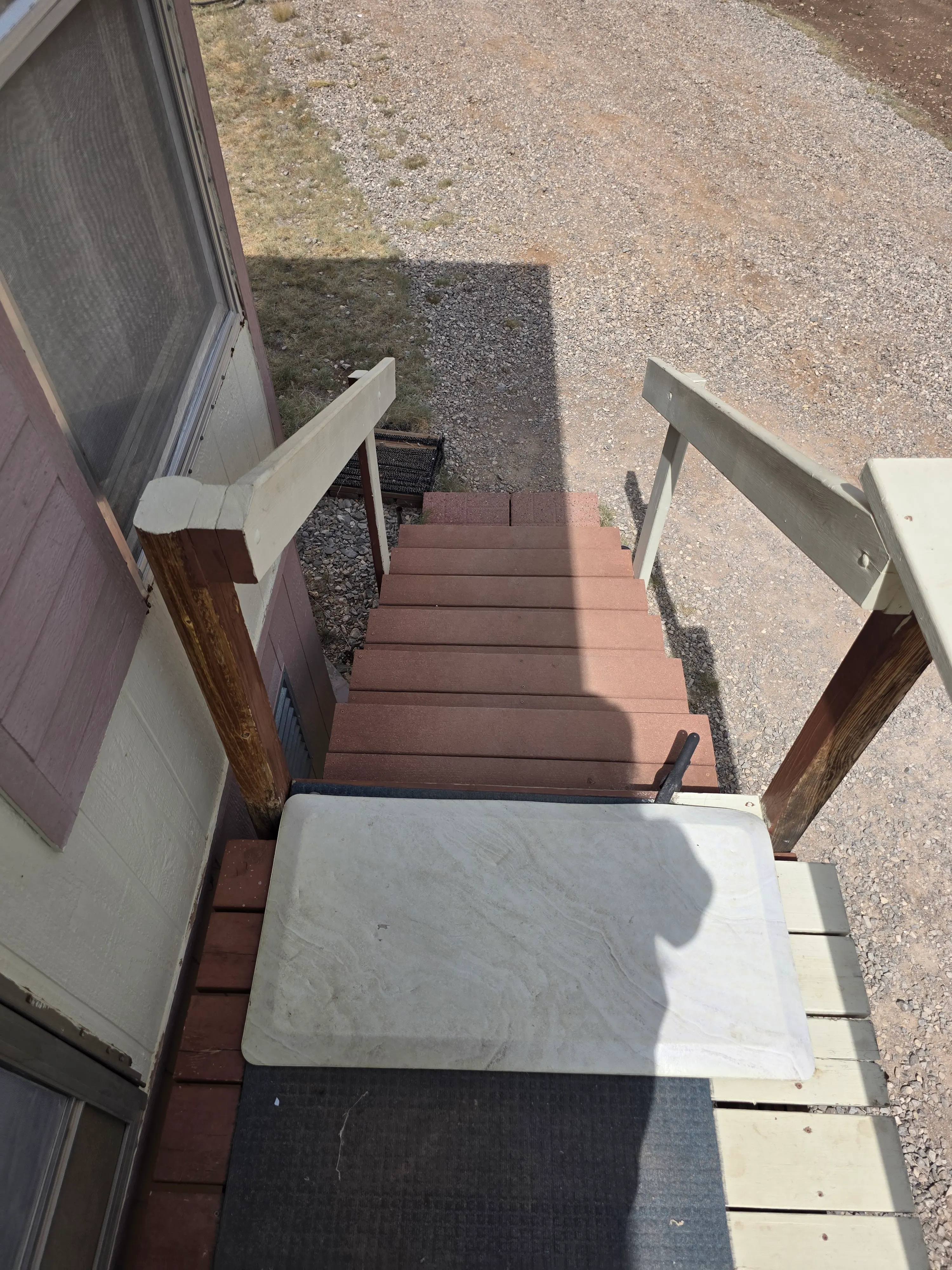 Back steps down from deck
