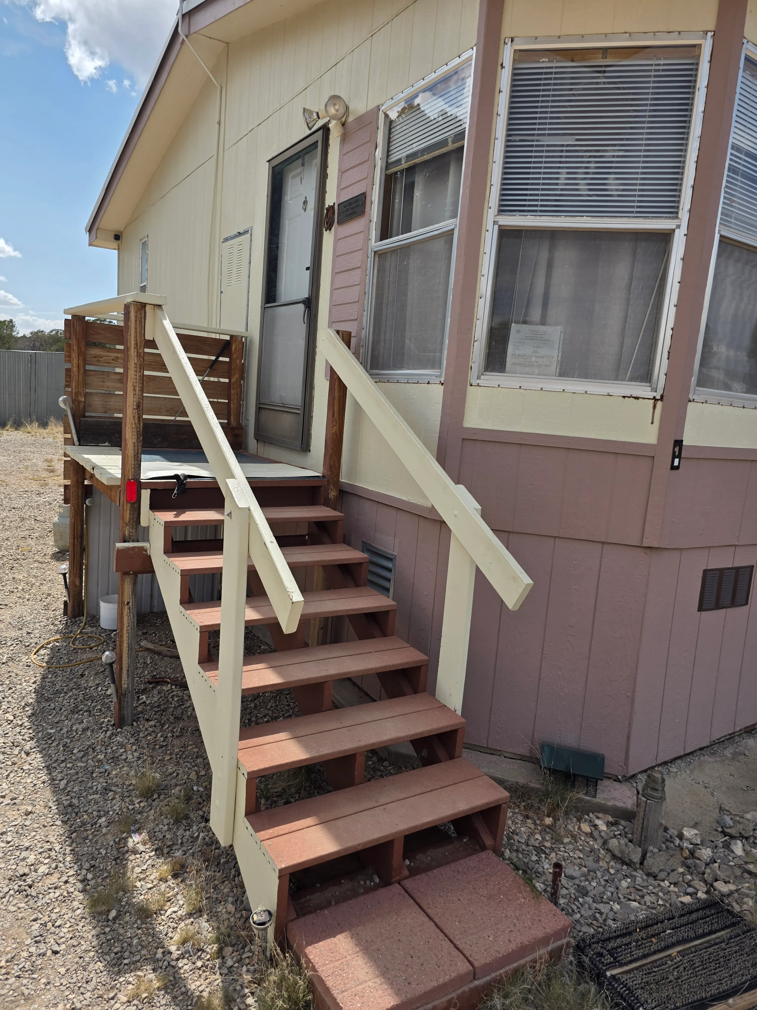 Back entrance stairs and deck