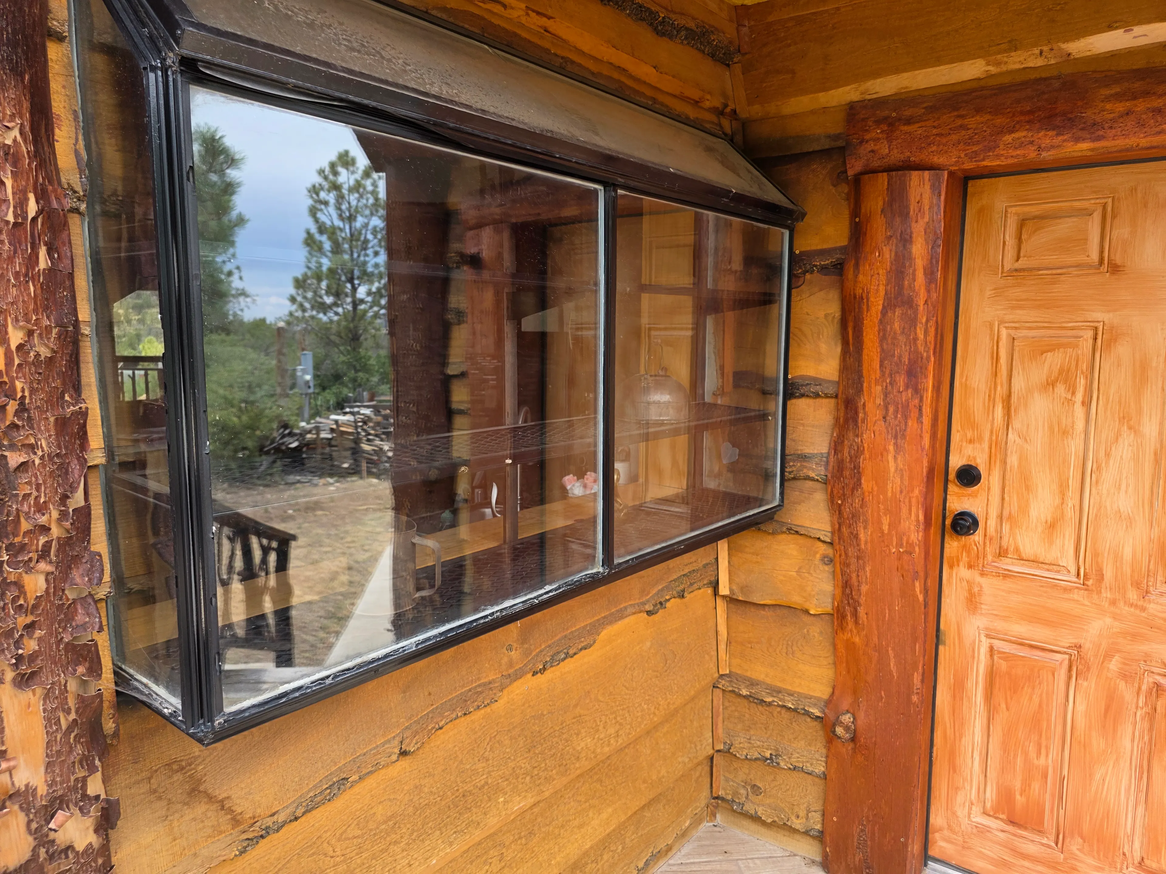 porch pass-through window and door