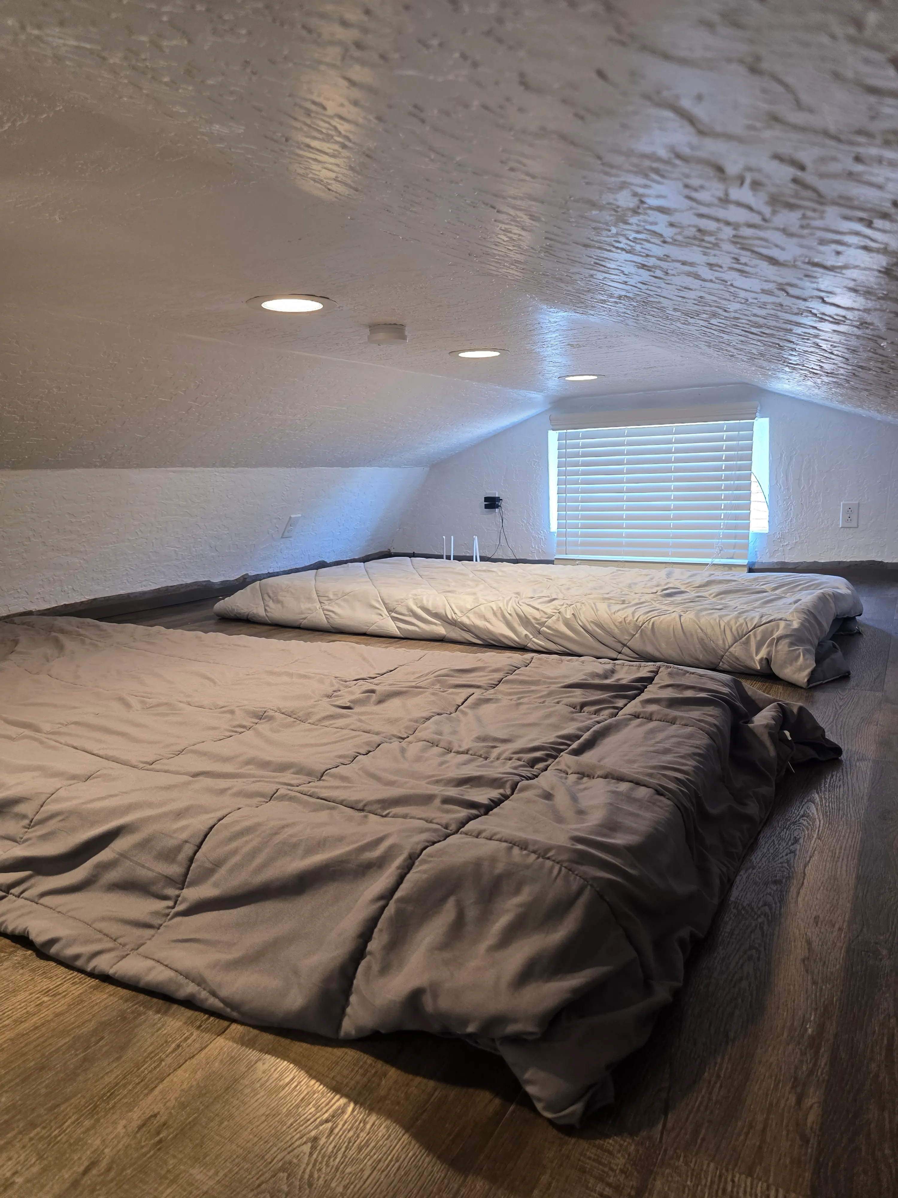 sleeping loft with two mattresses