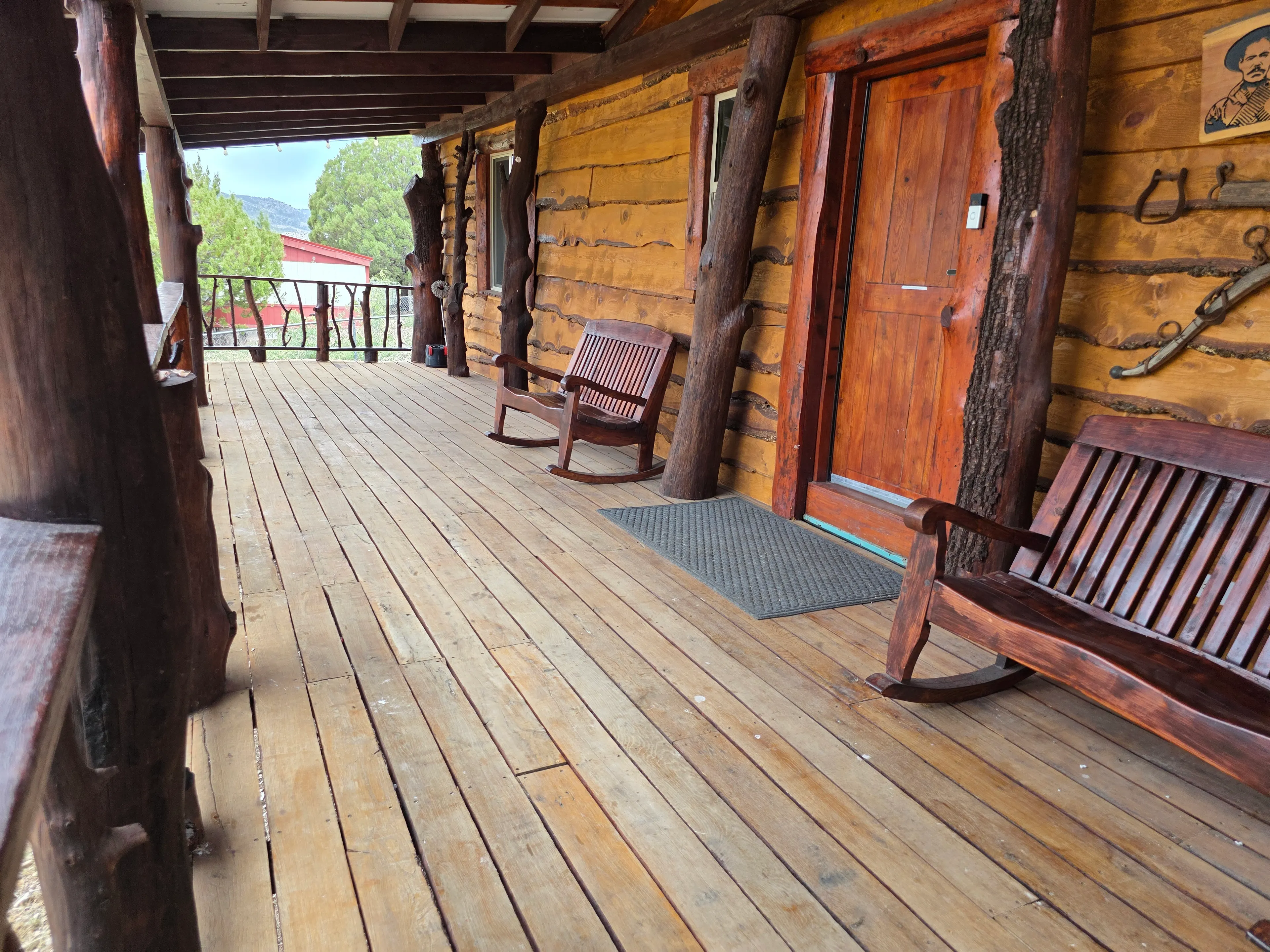 porch front door and rockers