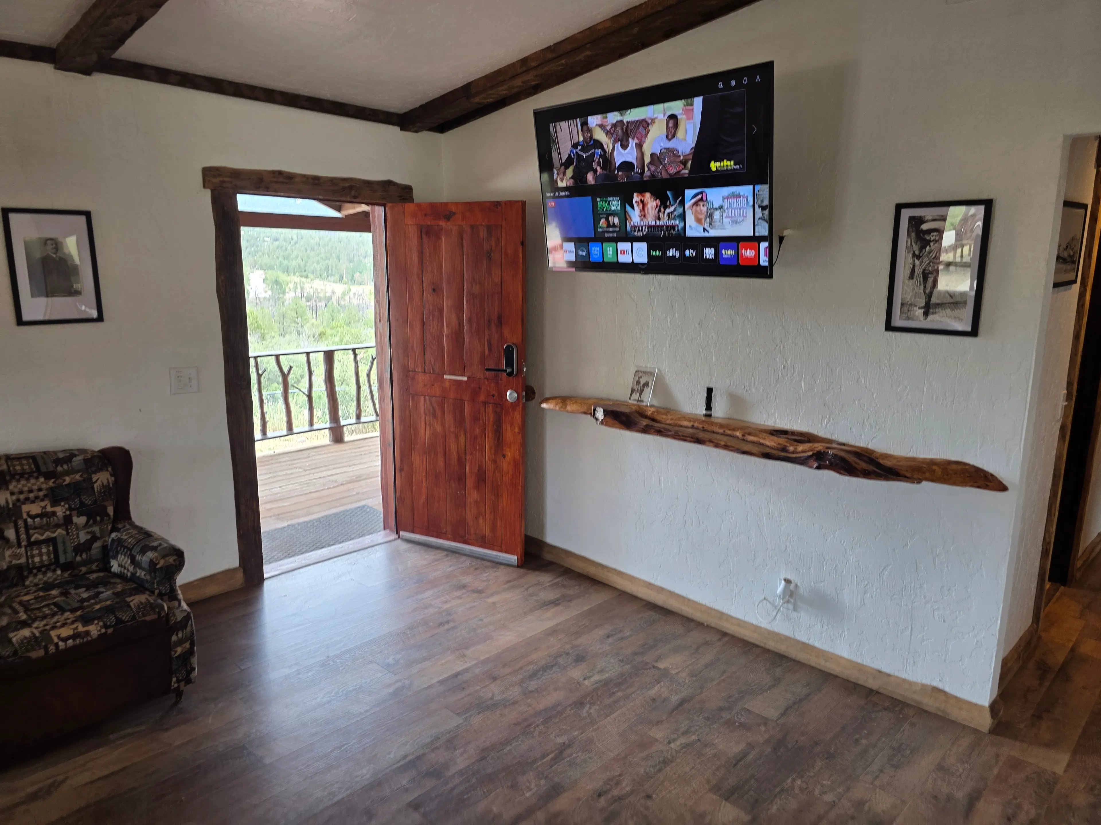 living room TV by entry door