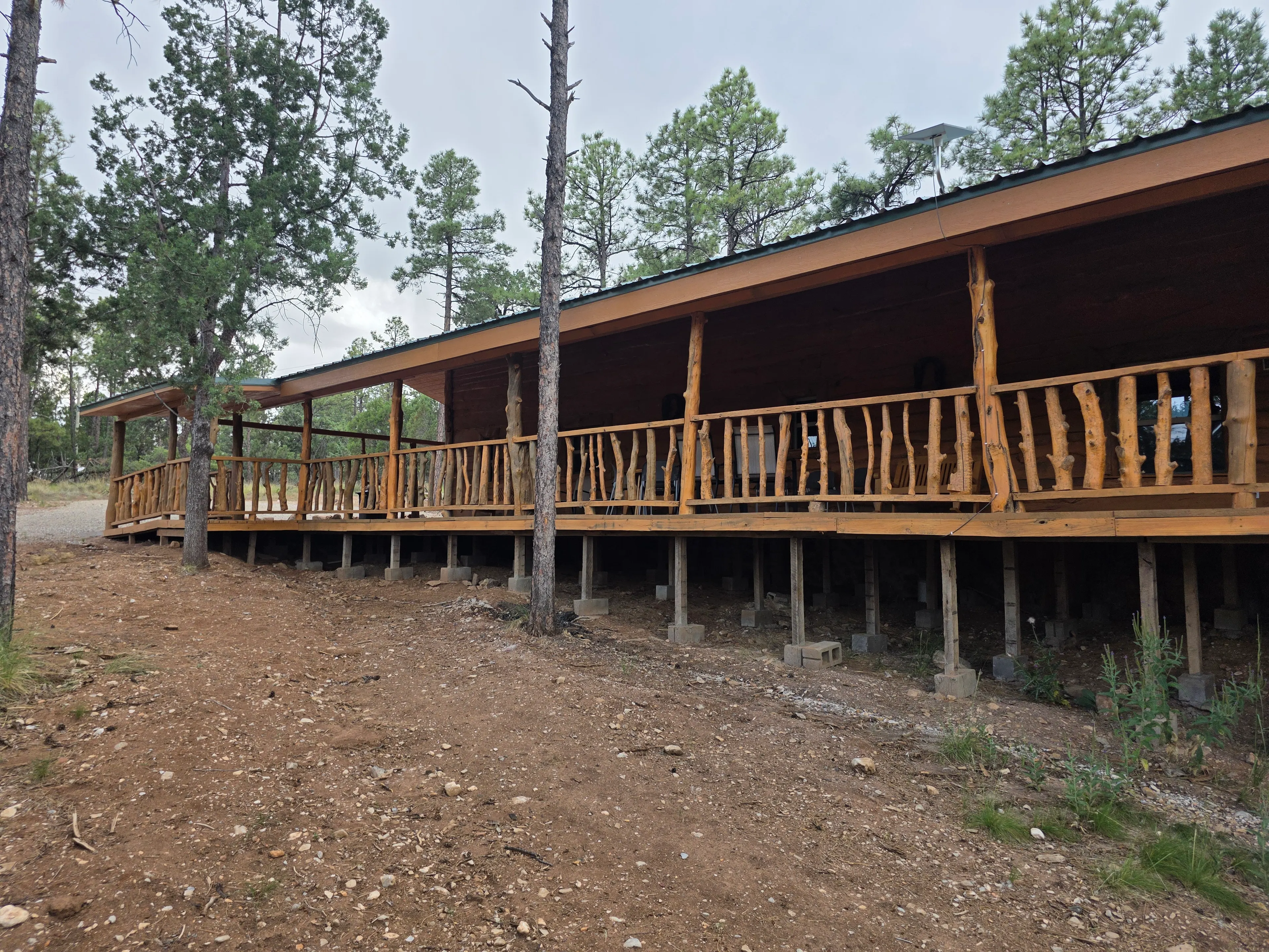full-length covered deck exterior