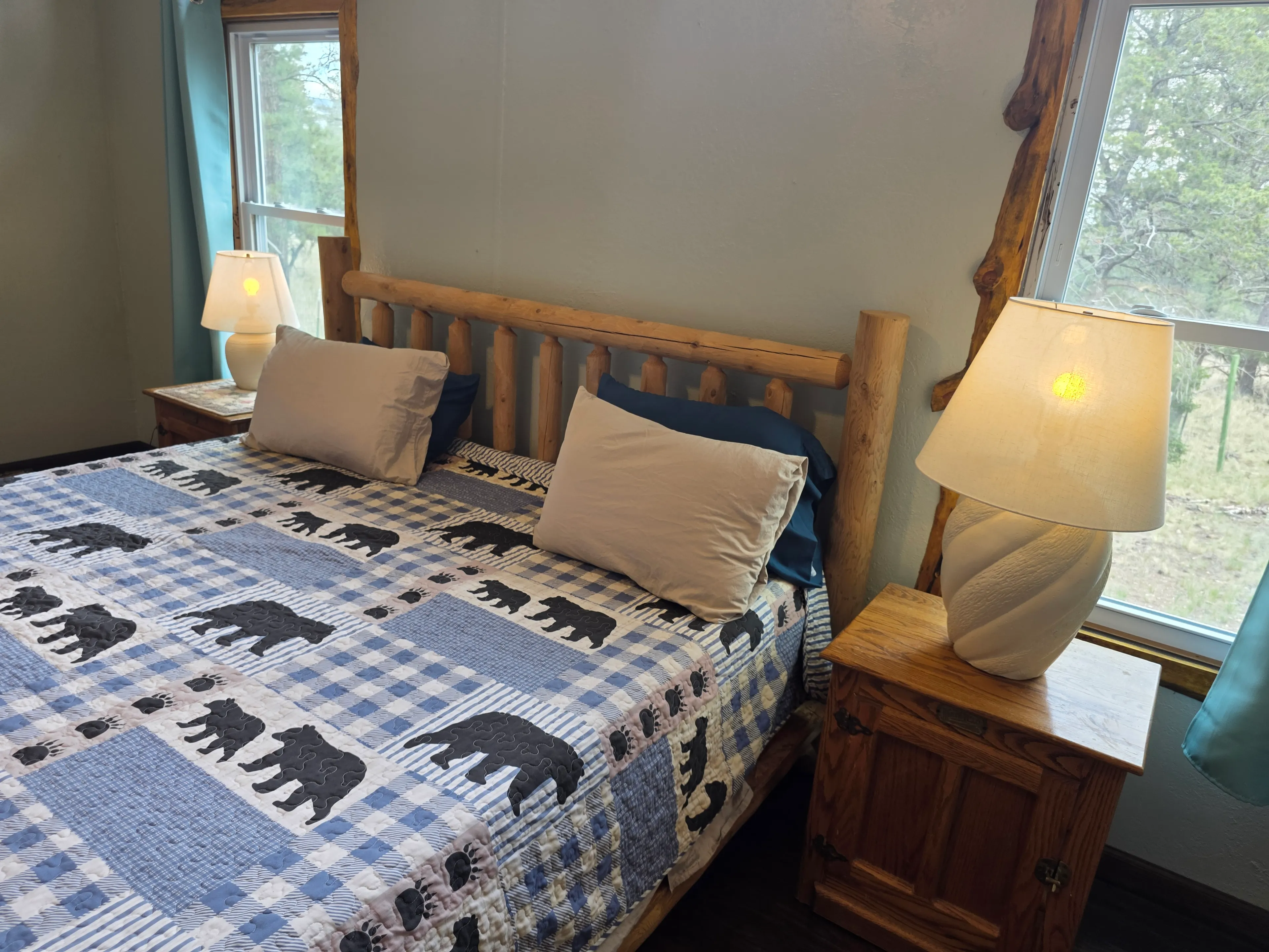 close view of king bed