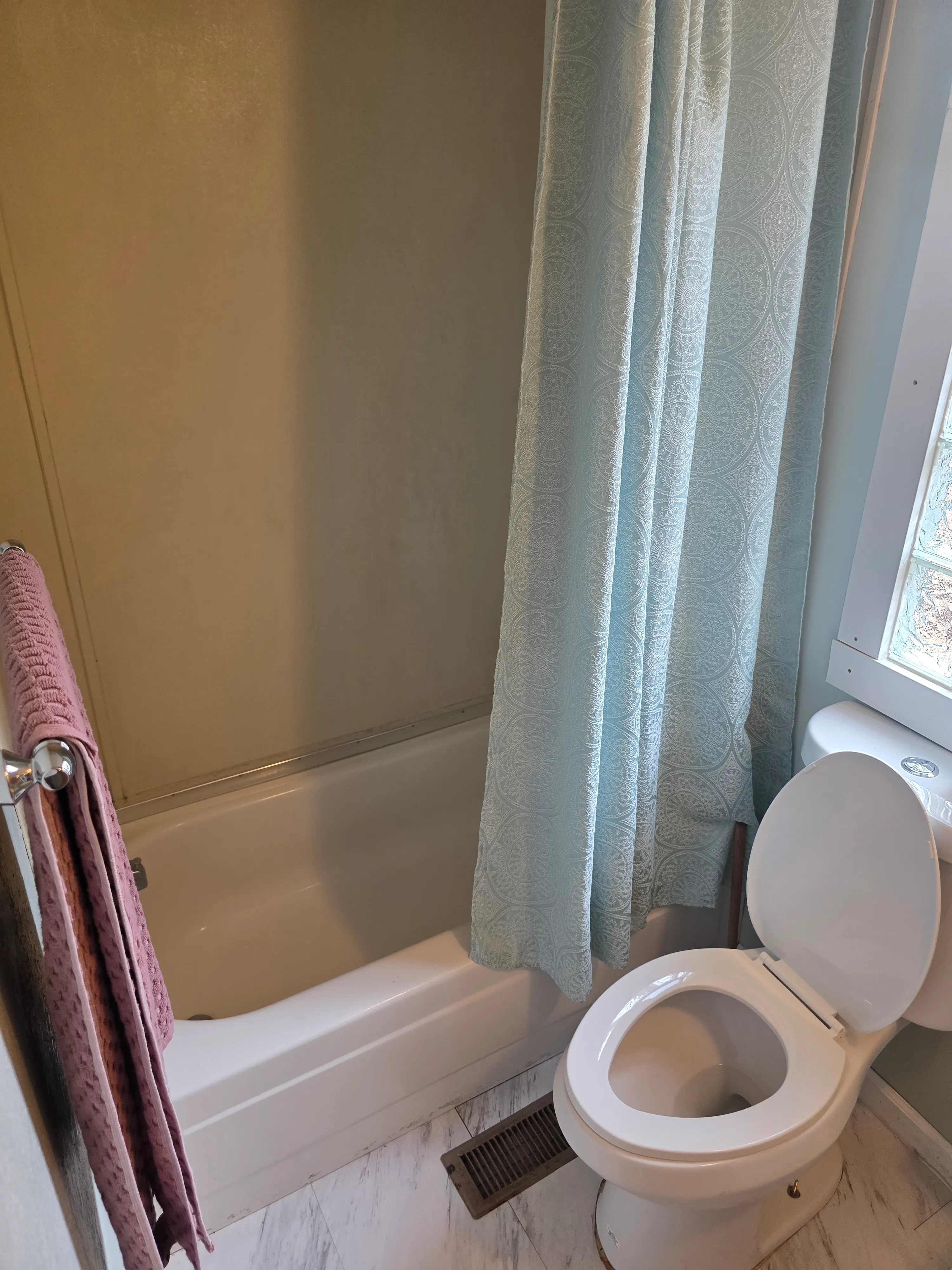 tub shower combo and toilet